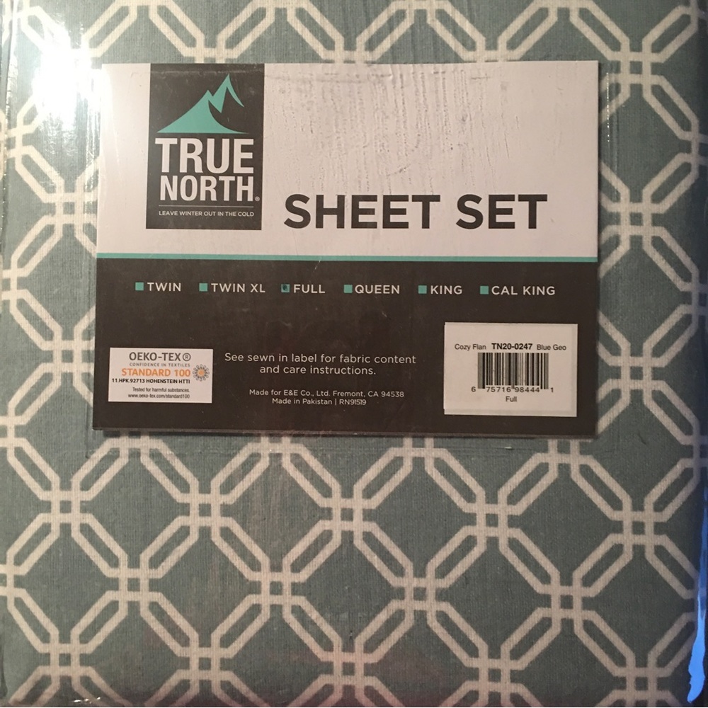 NWT true north full size flannel sheets geometric pattern cozy flannel sheets - Picture 5 of 6